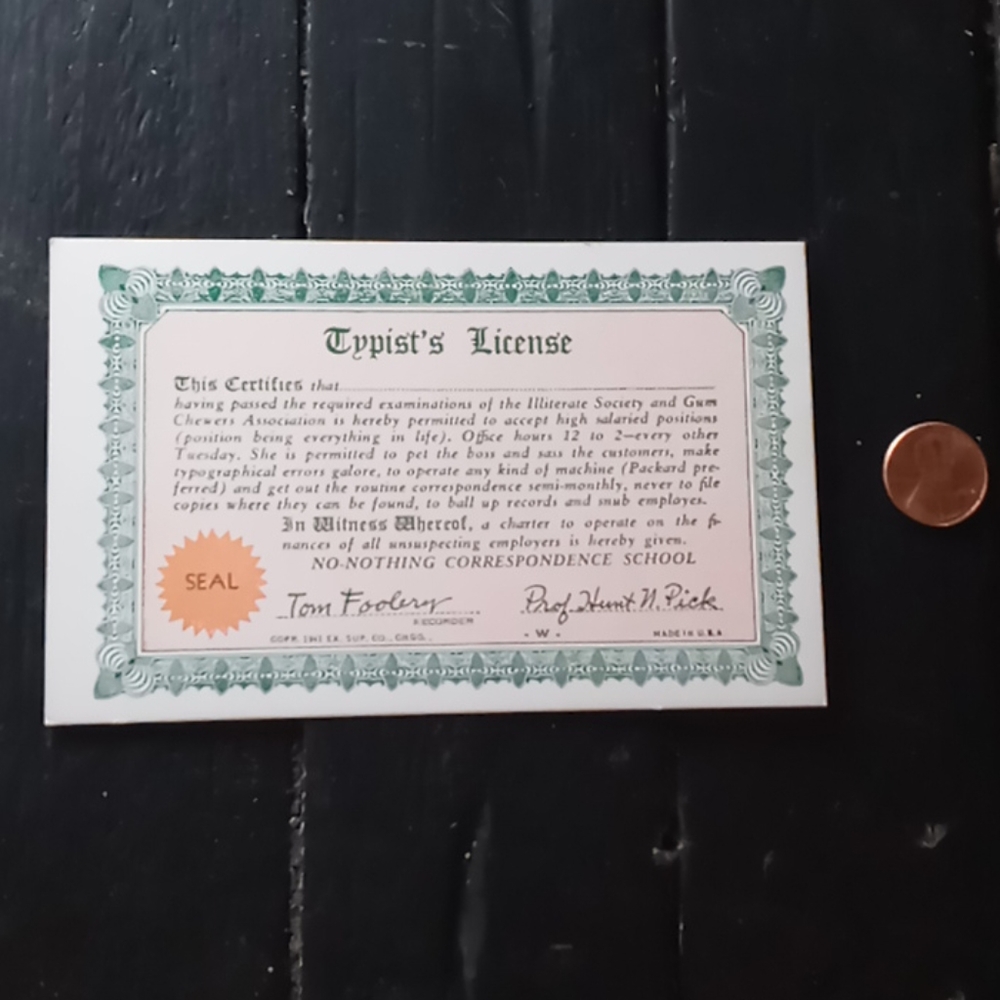 1941 arcade card